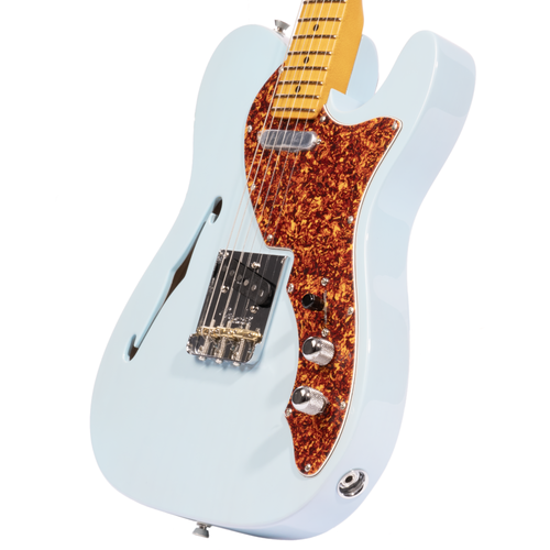 Fender Limited Edition American Professional II Telecaster Thinline, Transparent Daphne Blue