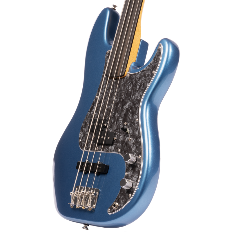 Fender Tony Franklin Fretless Precision Bass, Ebony Fingerboard, Lake Placid Blue