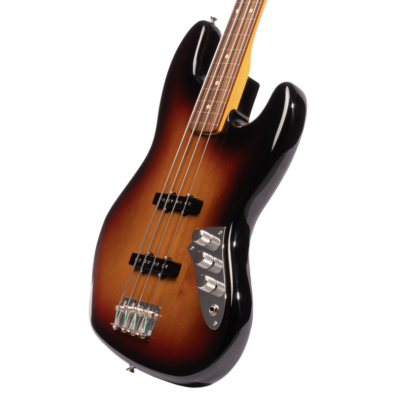 Fender Jaco Pastorius Fretless Jazz Bass Guitar, 3-Color Sunburst w/Hard Case