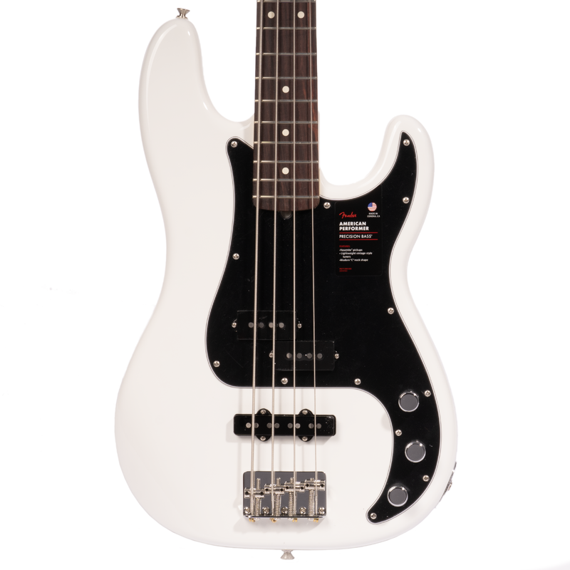 Fender American Performer Precision Bass Guitar, Rosewood Fingerboard, Arctic White