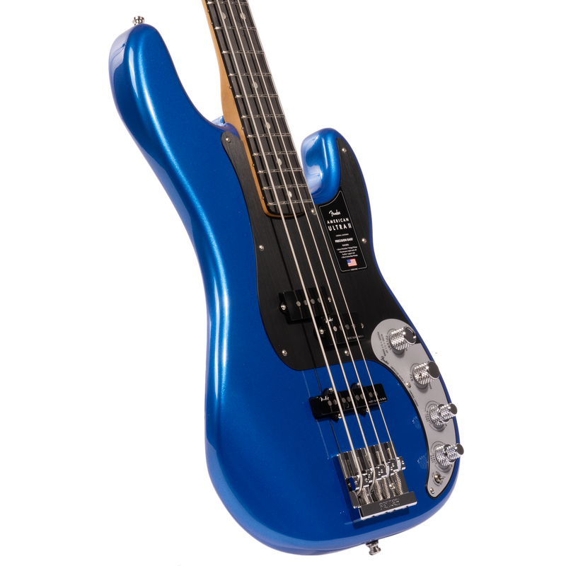 Fender American Ultra II Precision Bass Guitar, Ebony Fingerboard, Noble Blue