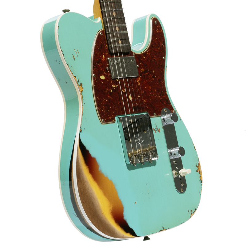 Fender Custom Shop '60 Telecaster, Rosewood Fingerboard, Heavy Relic Aged Sea Foam Green Over 3-Color Sunburst