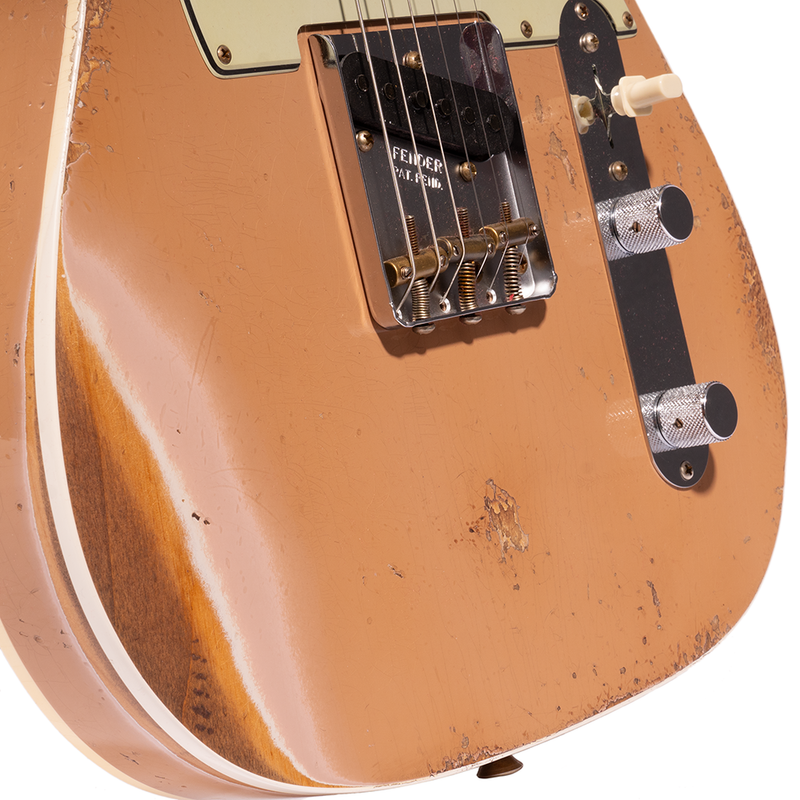 Fender Custom Shop '60 Telecaster Custom Heavy Relic Electric Guitar, Aged Dirty Shell Pink