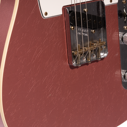 Fender Custom Shop '60 Telecaster Custom P90 Journeyman Relic Electric Guitar, Aged Burgundy Mist Metallic