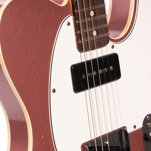 Fender Custom Shop '60 Telecaster Custom P90 Journeyman Relic Electric Guitar, Aged Burgundy Mist Metallic