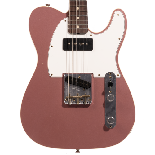 Fender Custom Shop '60 Telecaster Custom P90 Journeyman Relic Electric Guitar, Aged Burgundy Mist Metallic