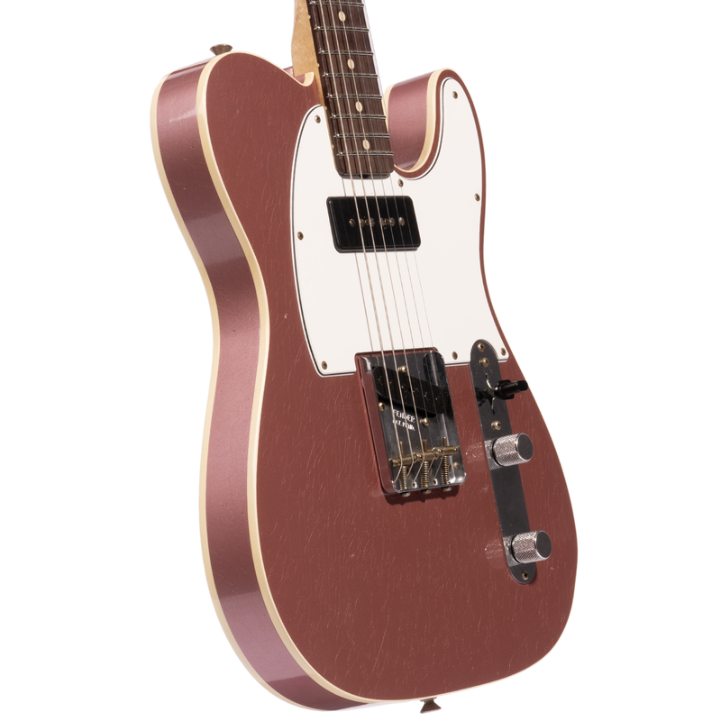 Fender Custom Shop '60 Telecaster Custom P90 Journeyman Relic Electric Guitar, Aged Burgundy Mist Metallic