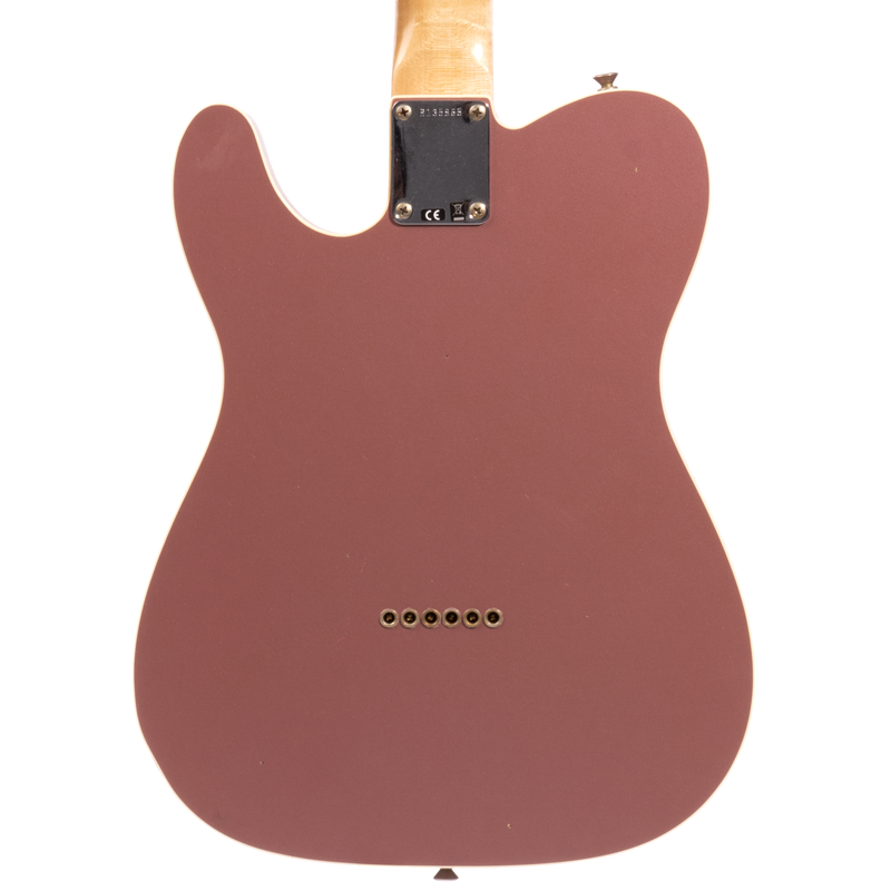 Fender Custom Shop '60 Telecaster Custom P90 Journeyman Relic Electric Guitar, Aged Burgundy Mist Metallic