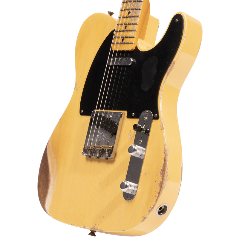 Fender Custom Shop ‘52 Telecaster Electric Guitar, Heavy Relic, Aged Nocaster Blonde