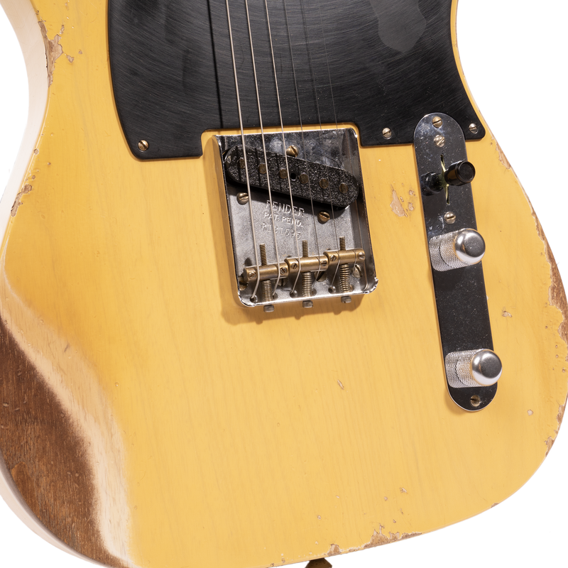 Fender Custom Shop ‘52 Telecaster Electric Guitar, Heavy Relic, Aged Nocaster Blonde