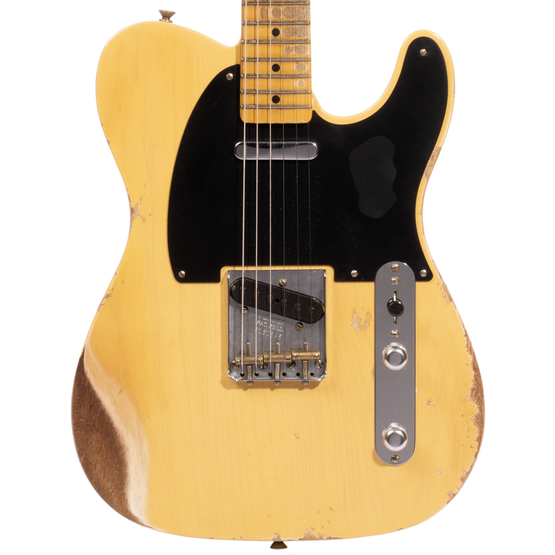 Fender Custom Shop ‘52 Telecaster Electric Guitar, Heavy Relic, Aged Nocaster Blonde