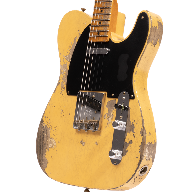 Fender Custom Shop ‘52 Telecaster Electric Guitar, Super Heavy Relic, Aged Nocaster Blonde