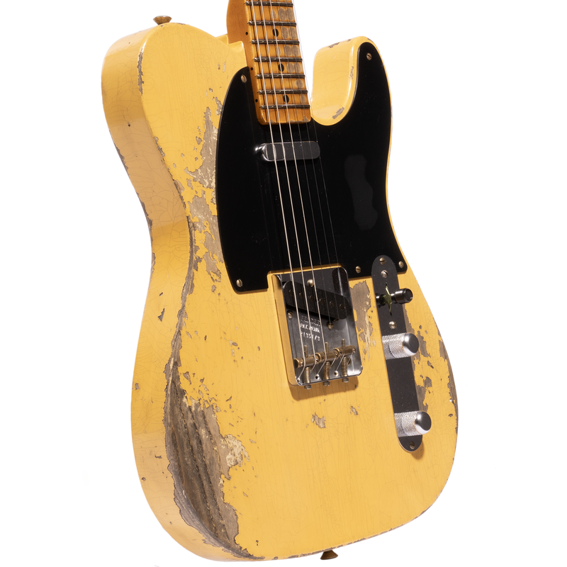 Fender Custom Shop ‘52 Telecaster Electric Guitar, Super Heavy Relic, Aged Nocaster Blonde