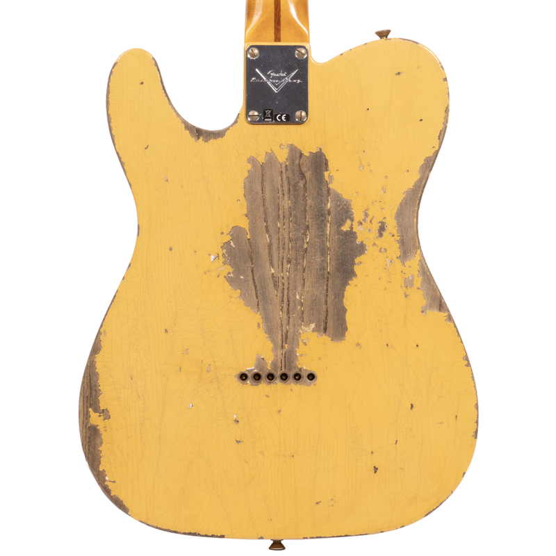 Fender Custom Shop ‘52 Telecaster Electric Guitar, Super Heavy Relic, Aged Nocaster Blonde