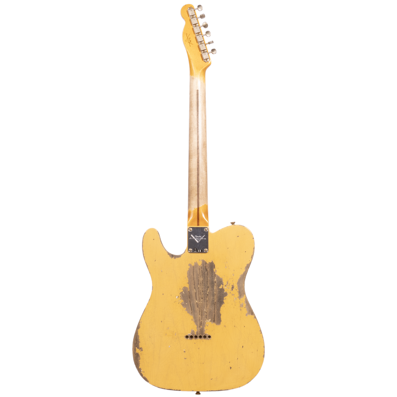 Fender Custom Shop ‘52 Telecaster Electric Guitar, Super Heavy Relic, Aged Nocaster Blonde