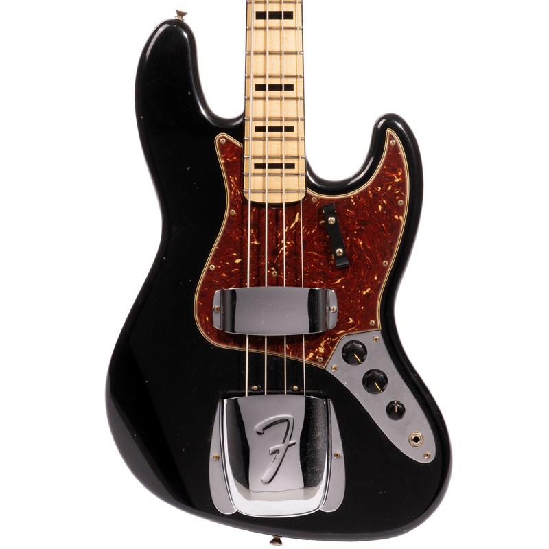 Fender Custom Shop '68 Jazz Bass Guitar, Journeyman Relic Aged Black with Handwound Vintage J Bass Pickups