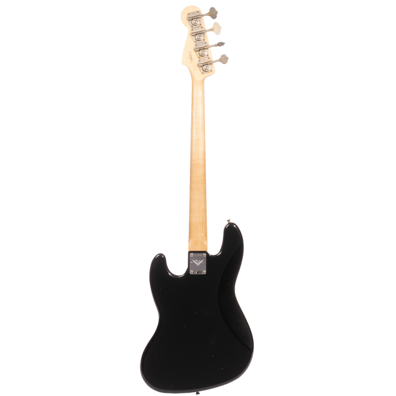 Fender Custom Shop '68 Jazz Bass Guitar, Journeyman Relic Aged Black with Handwound Vintage J Bass Pickups