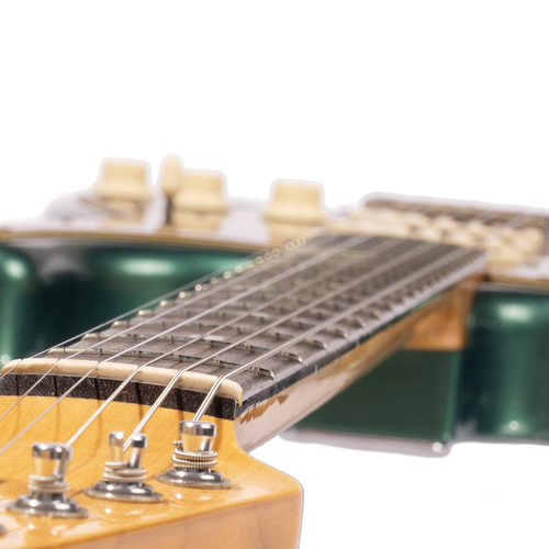 Fender Custom Shop '69 Stratocaster Relic Electric Guitar, British Racing Green Over 3-Color Sunburst