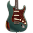 Fender Custom Shop '69 Stratocaster Relic Electric Guitar, British Racing Green Over 3-Color Sunburst