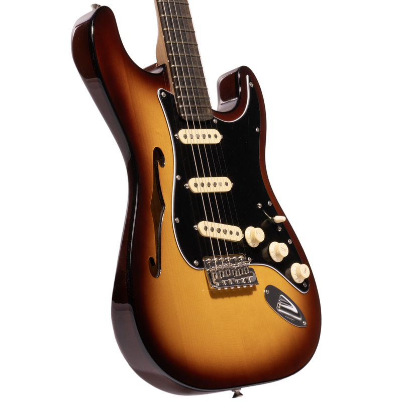 Fender Limited Edition Suona Stratocaster Thinline Electric Guitar, Ebony Fingerboard, Violin Burst