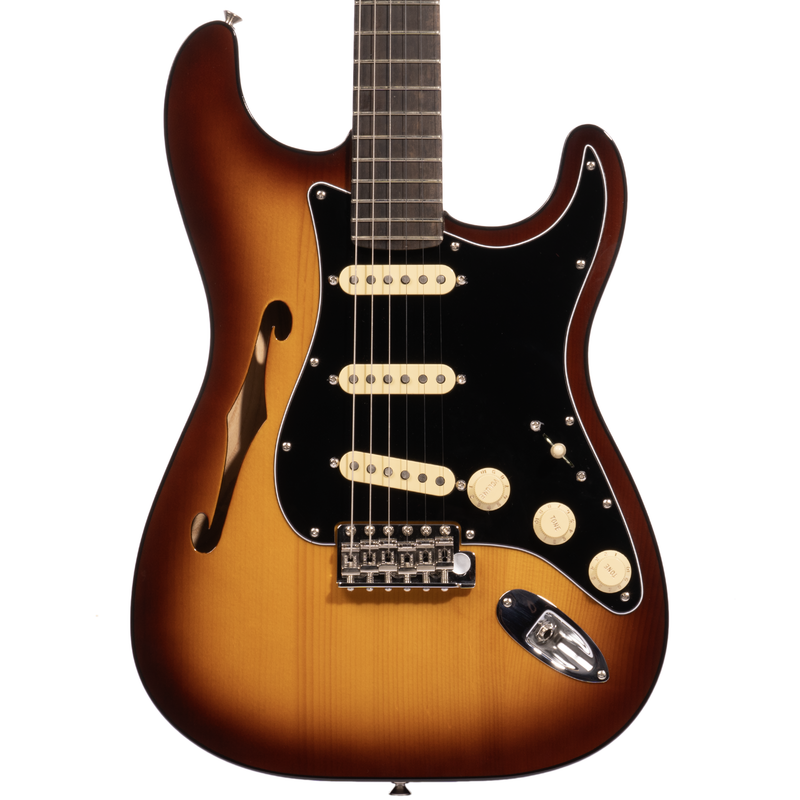 Fender Limited Edition Suona Stratocaster Thinline Electric Guitar, Ebony Fingerboard, Violin Burst