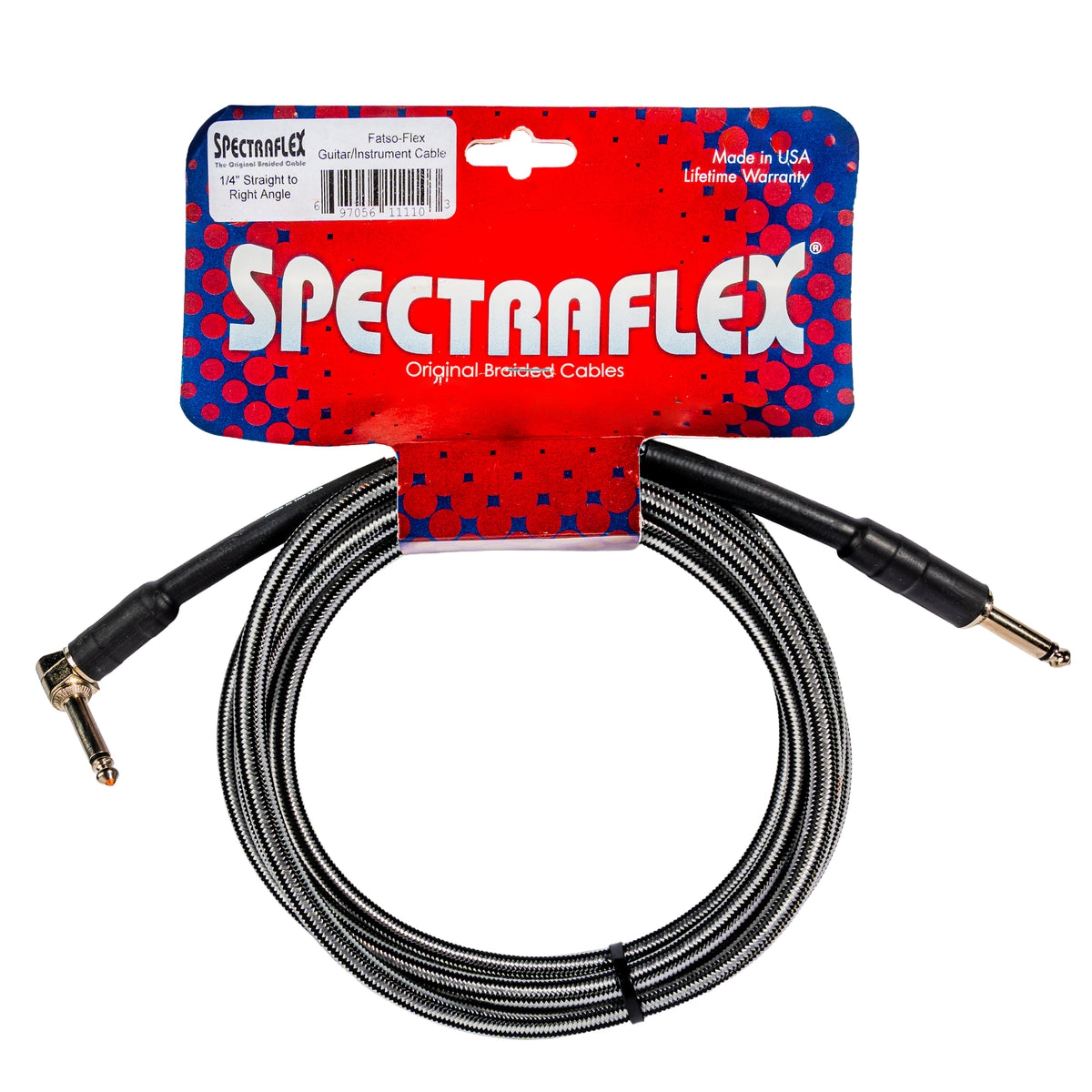 Spectraflex Fatso Flex Instrument Cable, Straight/Right Angle, Black Stripe