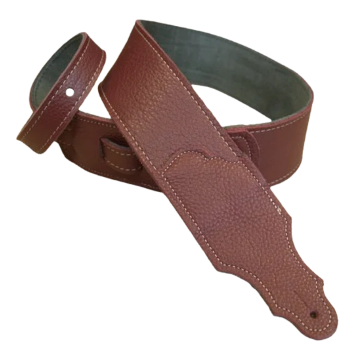 Franklin Strap 2.5" Glove Leather Contrast Stitched Guitar Strap, Oxblood
