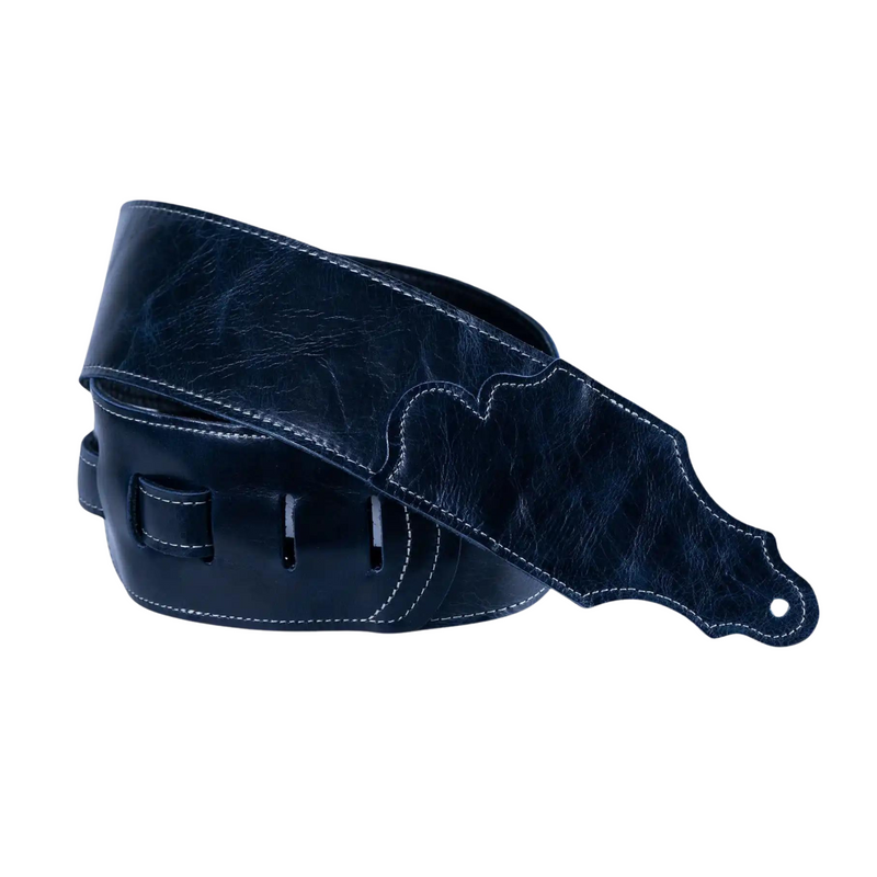 Franklin Strap 3" Navy Blue Jackson Hole Leather/Contrast Stitch Strap