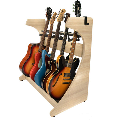 Gator Cases Frameworks Elite 5-Space Electric/Acoustic Guitar Rack, Natural Maple