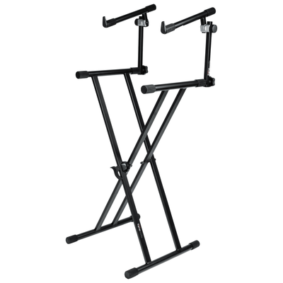 Gator Frameworks Deluxe 2 Tier X-Style Keyboard Stand, Black