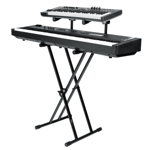 Gator Frameworks Deluxe 2 Tier X-Style Keyboard Stand, Black