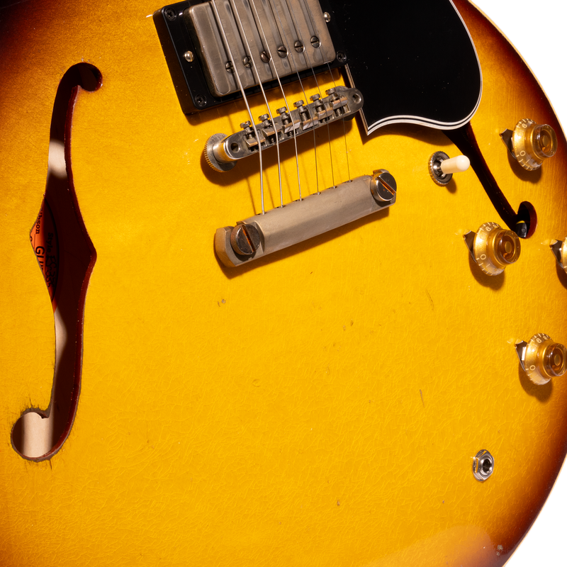 Gibson Custom Shop '58 ES-335 Electric Guitar, Murphy Lab Heavy Aged, Faded Tobacco Burst