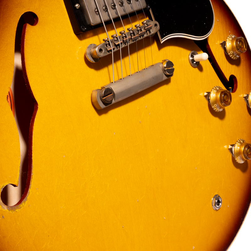 Gibson Custom Shop '58 ES-335 Electric Guitar, Murphy Lab Heavy Aged, Faded Tobacco Burst