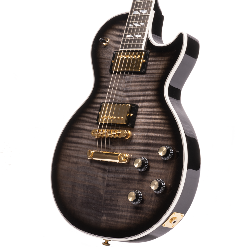 Gibson Les Paul Supreme Electric Guitar, AAA Flame Maple Top, Ebony Burst