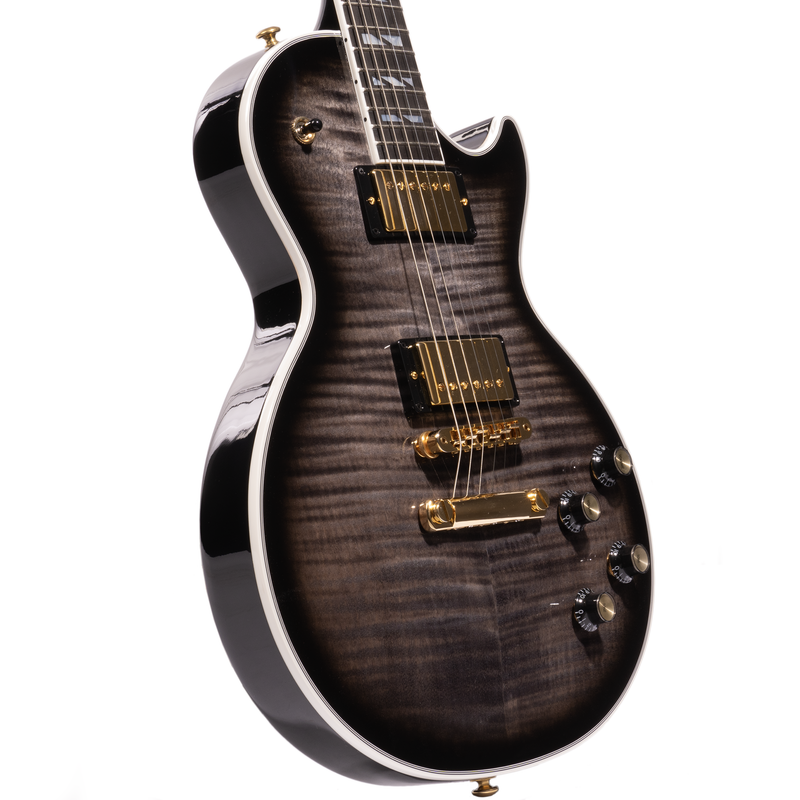 Gibson Les Paul Supreme Electric Guitar, AAA Flame Maple Top, Ebony Burst