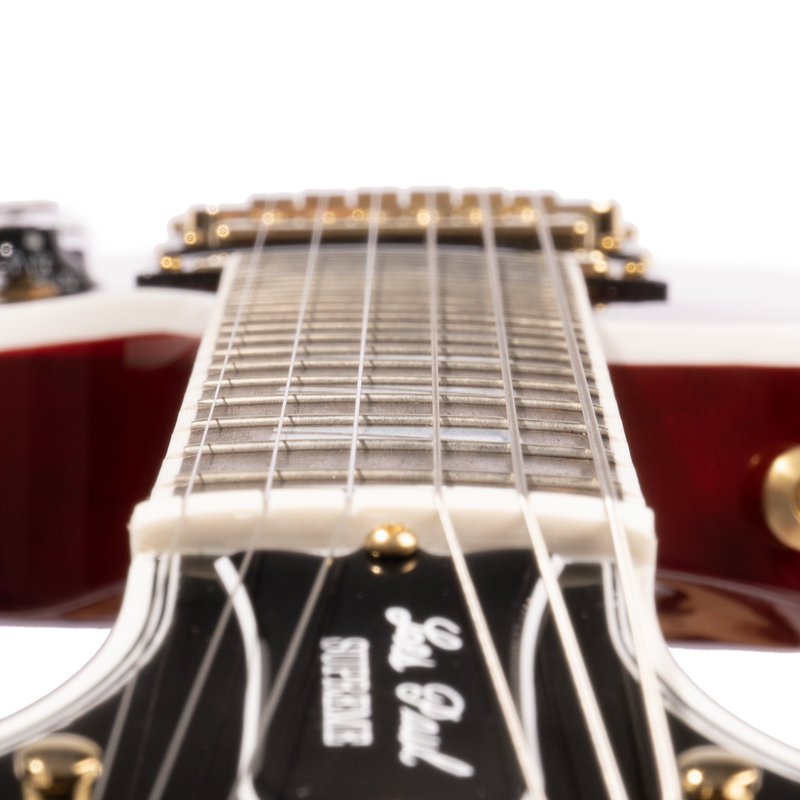 Gibson Les Paul Supreme Electric Guitar, AAA Flame Maple Top, Wine Red