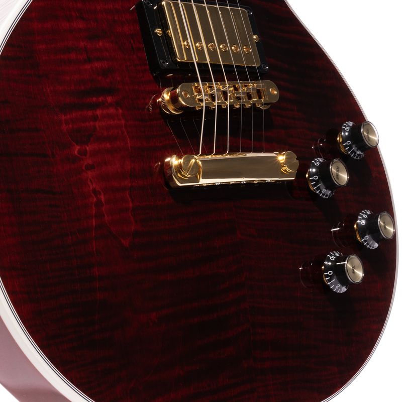 Gibson Les Paul Supreme Electric Guitar, AAA Flame Maple Top, Wine Red