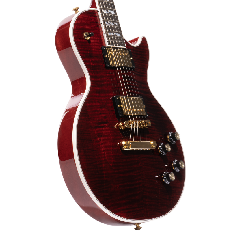 Gibson Les Paul Supreme Electric Guitar, AAA Flame Maple Top, Wine Red