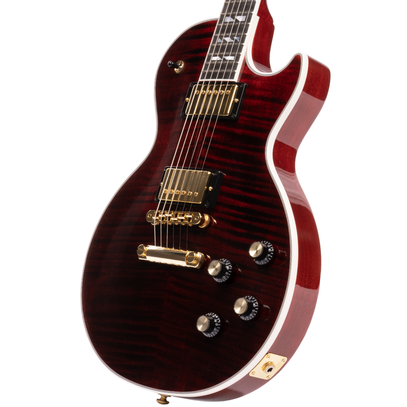 Gibson Les Paul Supreme Electric Guitar, AAA Flame Maple Top, Wine Red