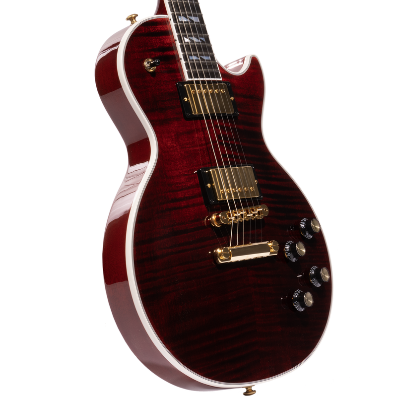 Gibson Les Paul Supreme Electric Guitar, AAA Flame Maple Top, Wine Red