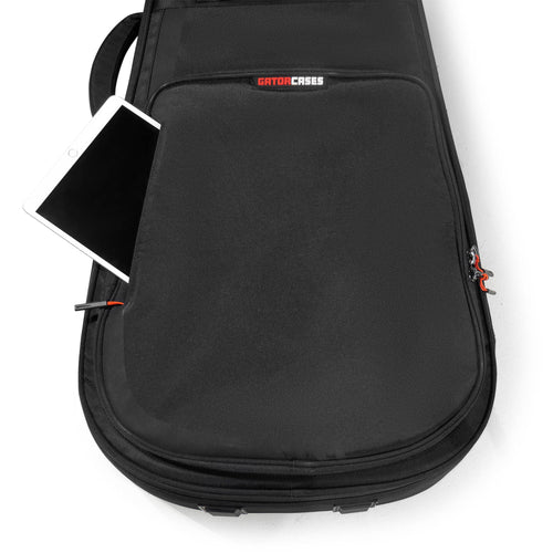 Gator Cases Icon Series Gig Bag For Electric Guitars, Black with Red Interior
