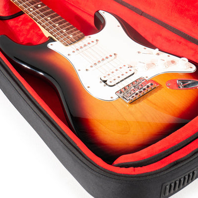 Gator Cases Icon Series Gig Bag For Electric Guitars, Black with Red Interior