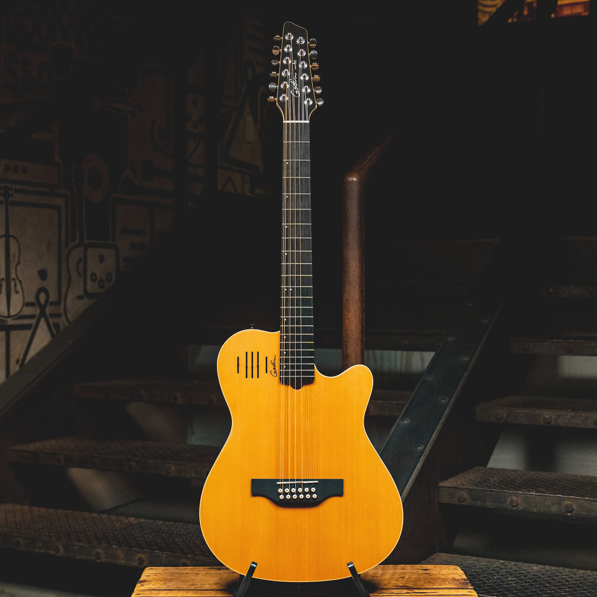 2021 Godin A12 12-String Acoustic-Electric Guitar, Natural w/OGB - Used