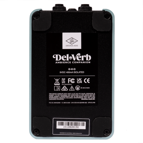 Universal Audio Del-Verb Ambience Companion Stereo Effect Pedal Universal Audio Del-Verb Ambience Companion Stereo Effect Pedal