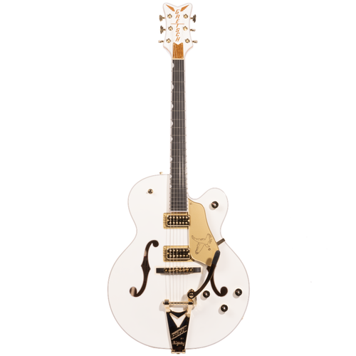 Gretsch G6136TG Players Edition Falcon Hollow Body Electric Guitar, Ebony, White