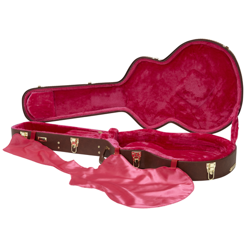 Gator Cases Deluxe Wood Case for Semi-Hollow Electric Guitar, Vintage Brown