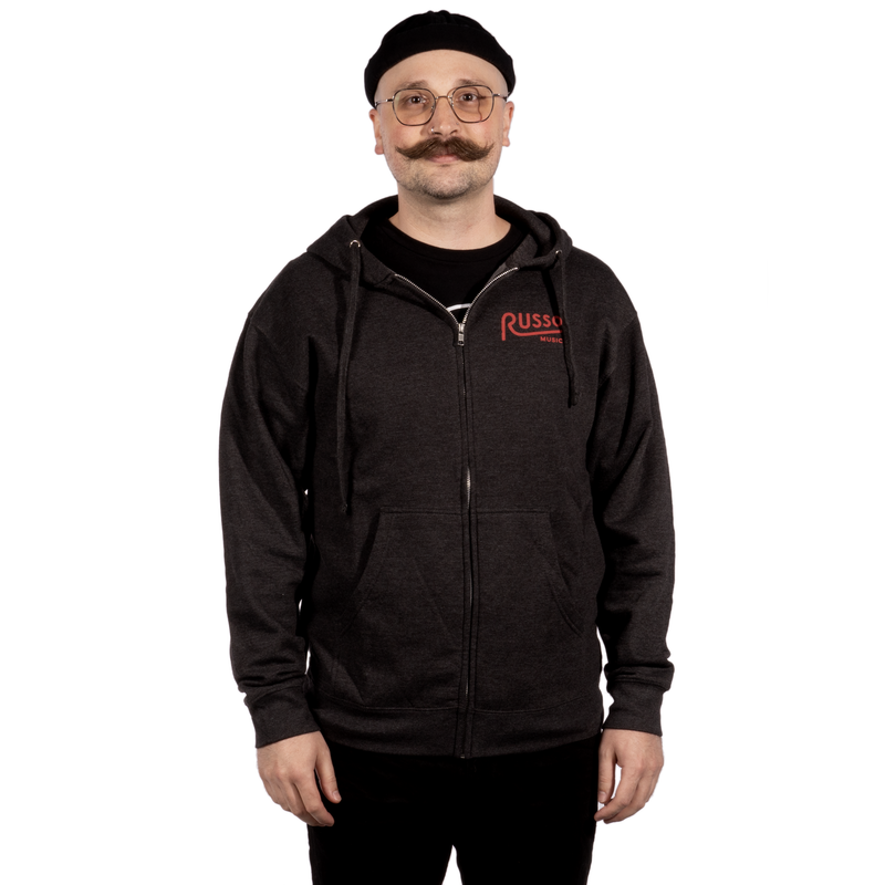 Russo Music Philly Spring Garden Logo Hoodie, Charcoal Heather