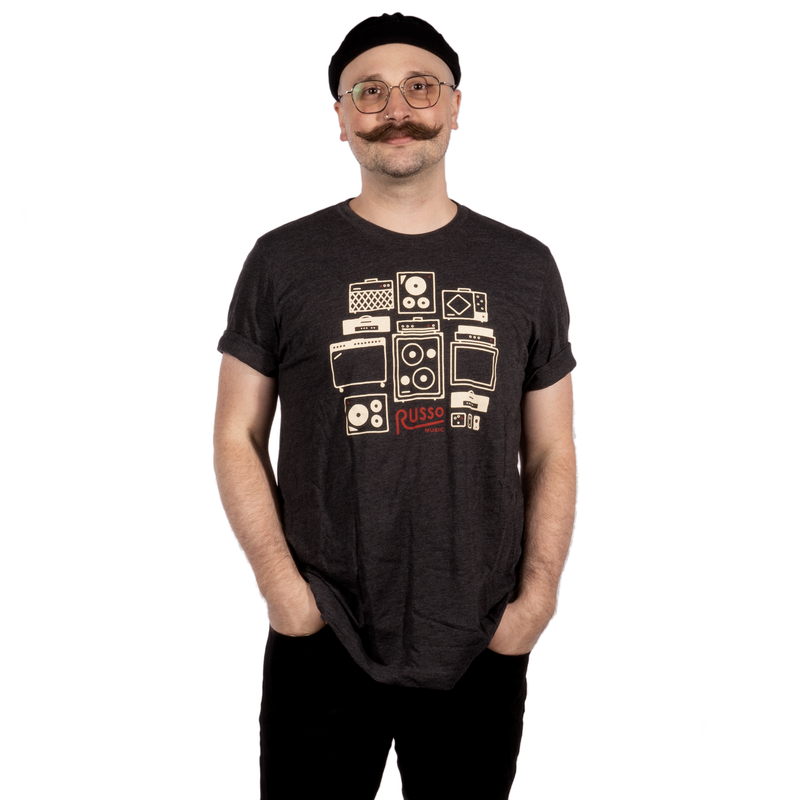 Russo Music 'Amps & Effects' T-Shirt - Heather Graphite