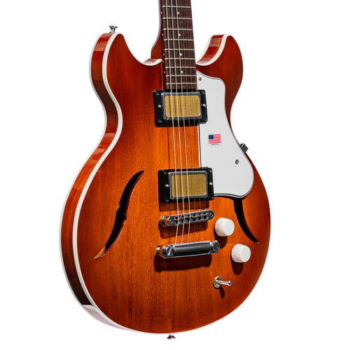 Harmony Comet Electric Guitar With Case, Rosewood, Sunburst