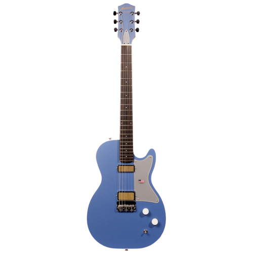 Harmony Standard Jupiter Thinline Electric Guitar with Case, Sky Blue
